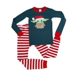 Hanna Andersson Christmas Baby Yoda Star Wars Pajama Set Pj’s Size 8
